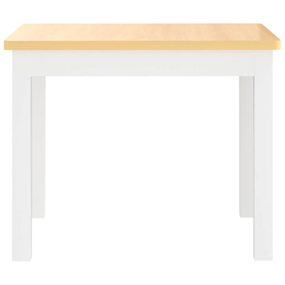 3 Piece Children Table and Chair Set White and Beige MDF
