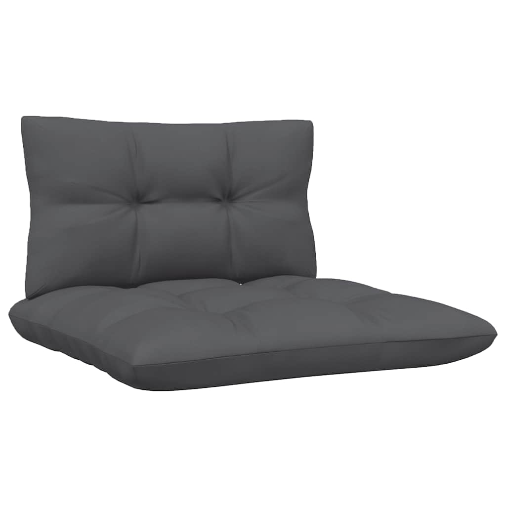 Patio Middle Sofa with Cushions Black Solid Pinewood