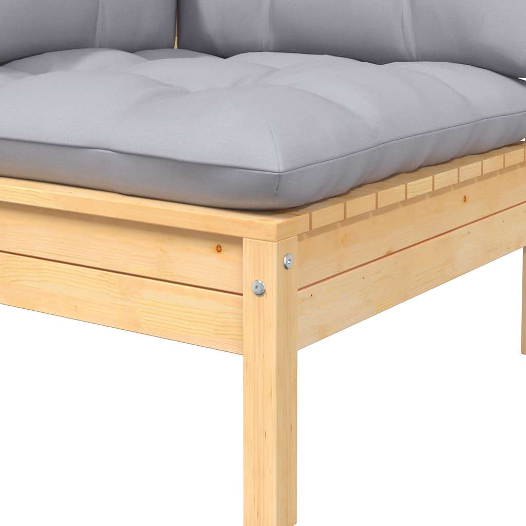 2-seater Garden Sofa Set of 2 Gray