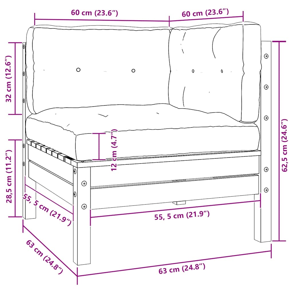 2-seater Garden Sofa Set of 2 Gray