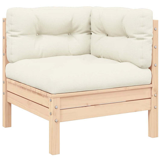 2-seater Garden Sofa Set of 2 Cream, Natural Wood