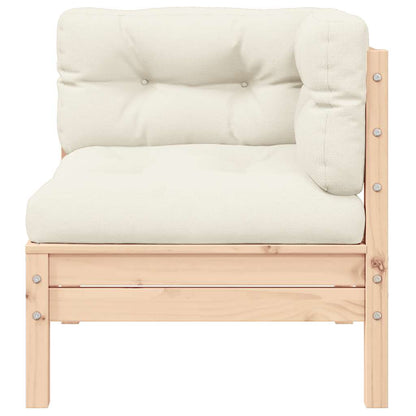 2-seater Garden Sofa Set of 2 Cream, Natural Wood