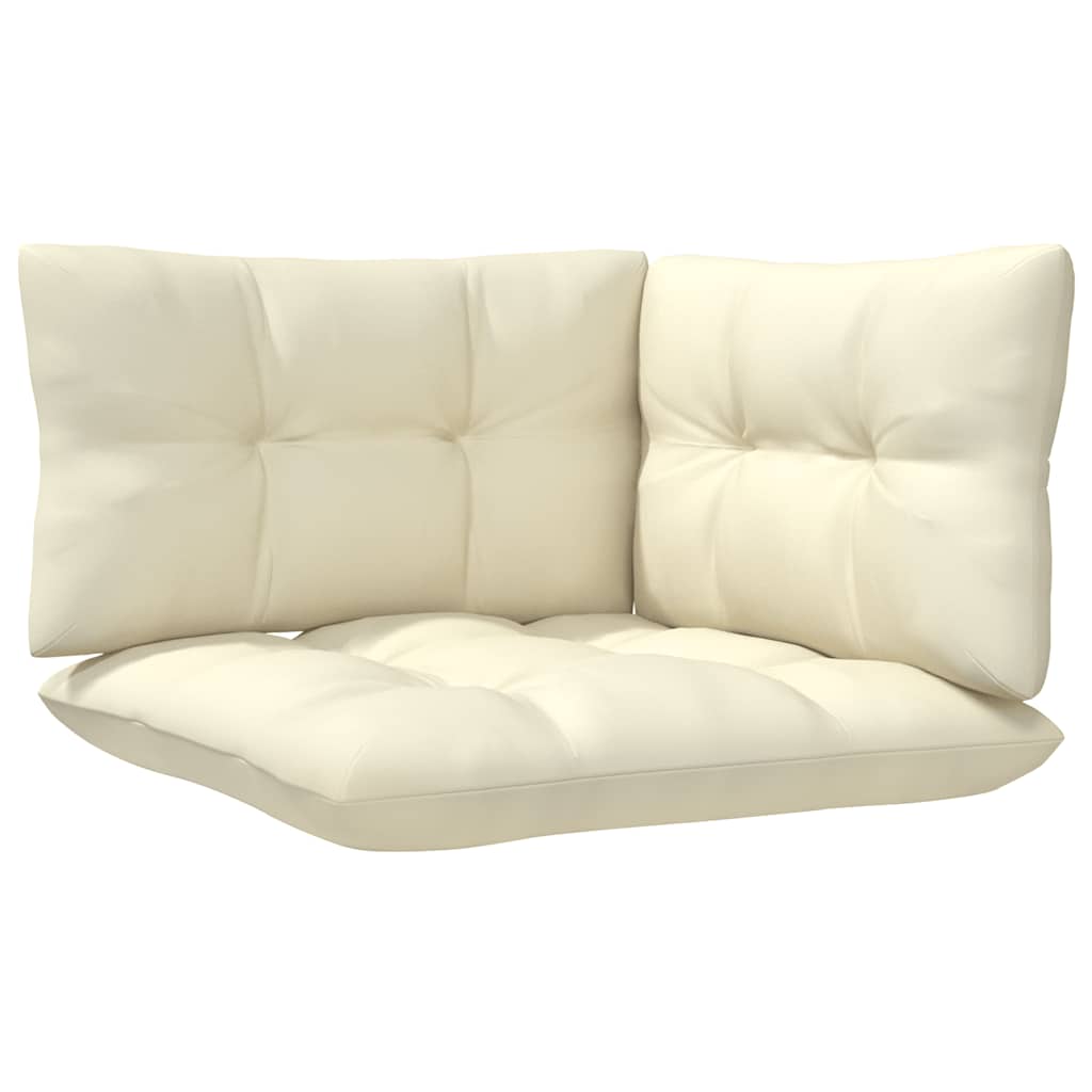 2-seater Garden Sofa Set of 2 Cream, Natural Wood
