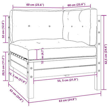 2-seater Garden Sofa Set of 2 Cream, Natural Wood