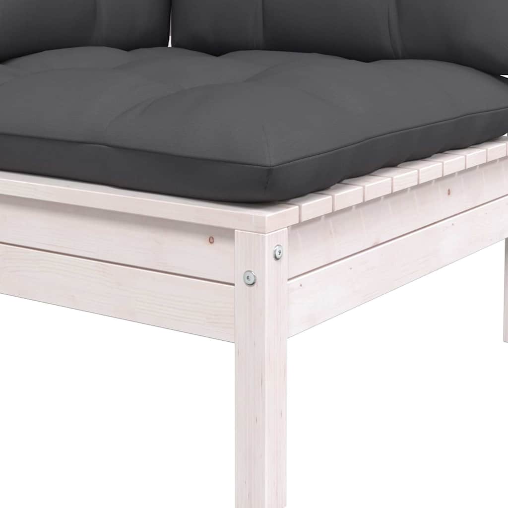 2-seater Garden Sofa Set of 2 White, Gray