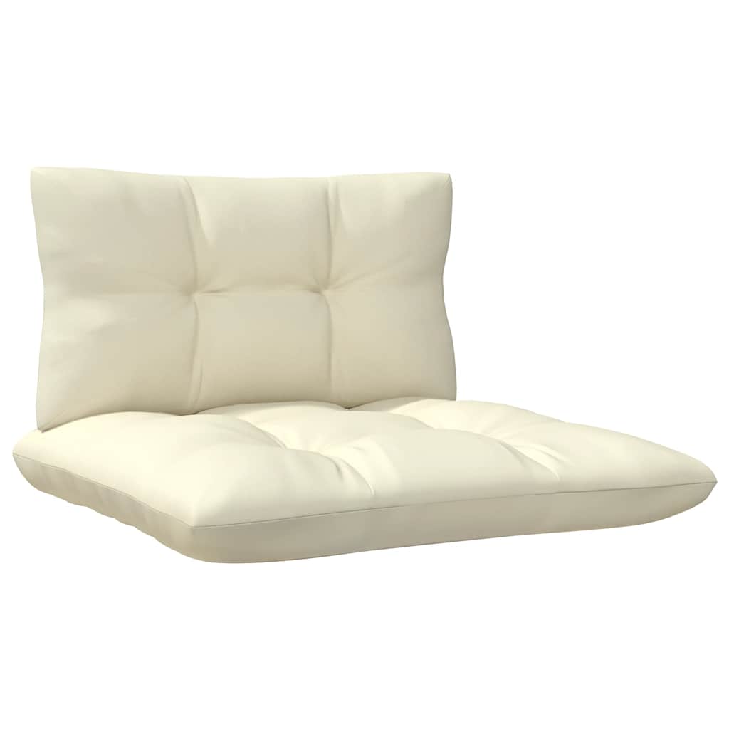 2-Seater Patio Sofa Set of 2 Cream, Natural Wood
