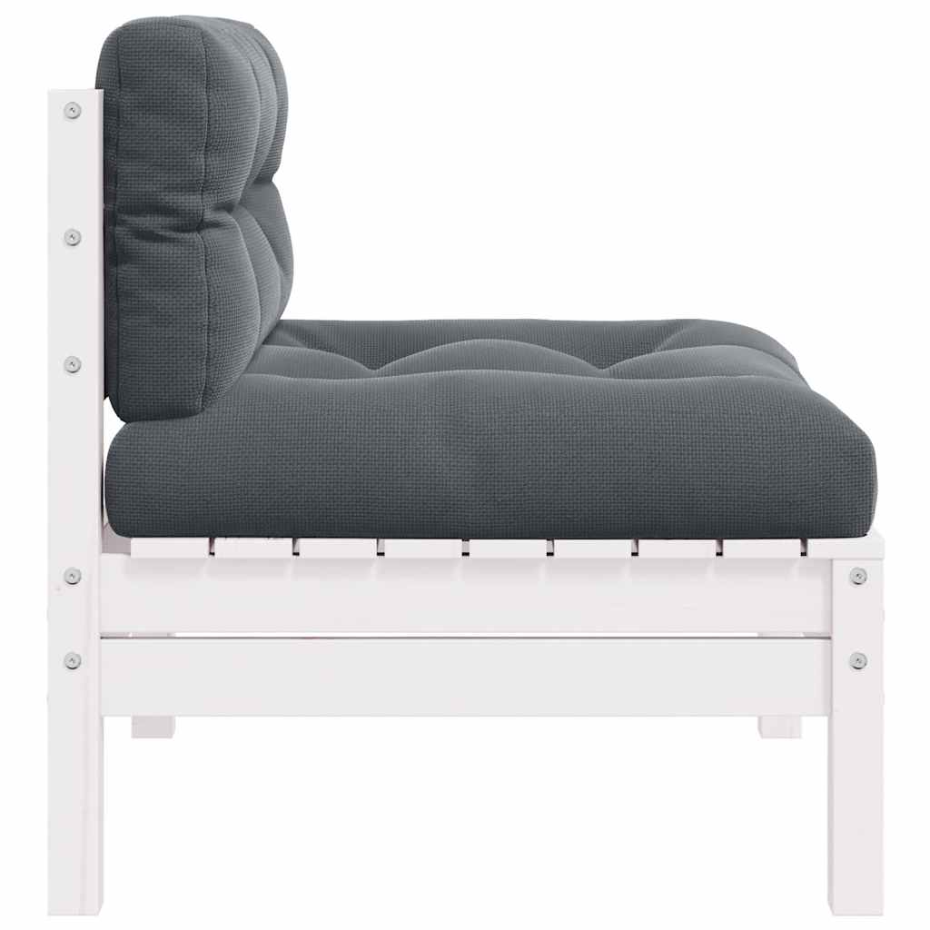 2-seater Garden Sofa Set of 2 White, Anthracite