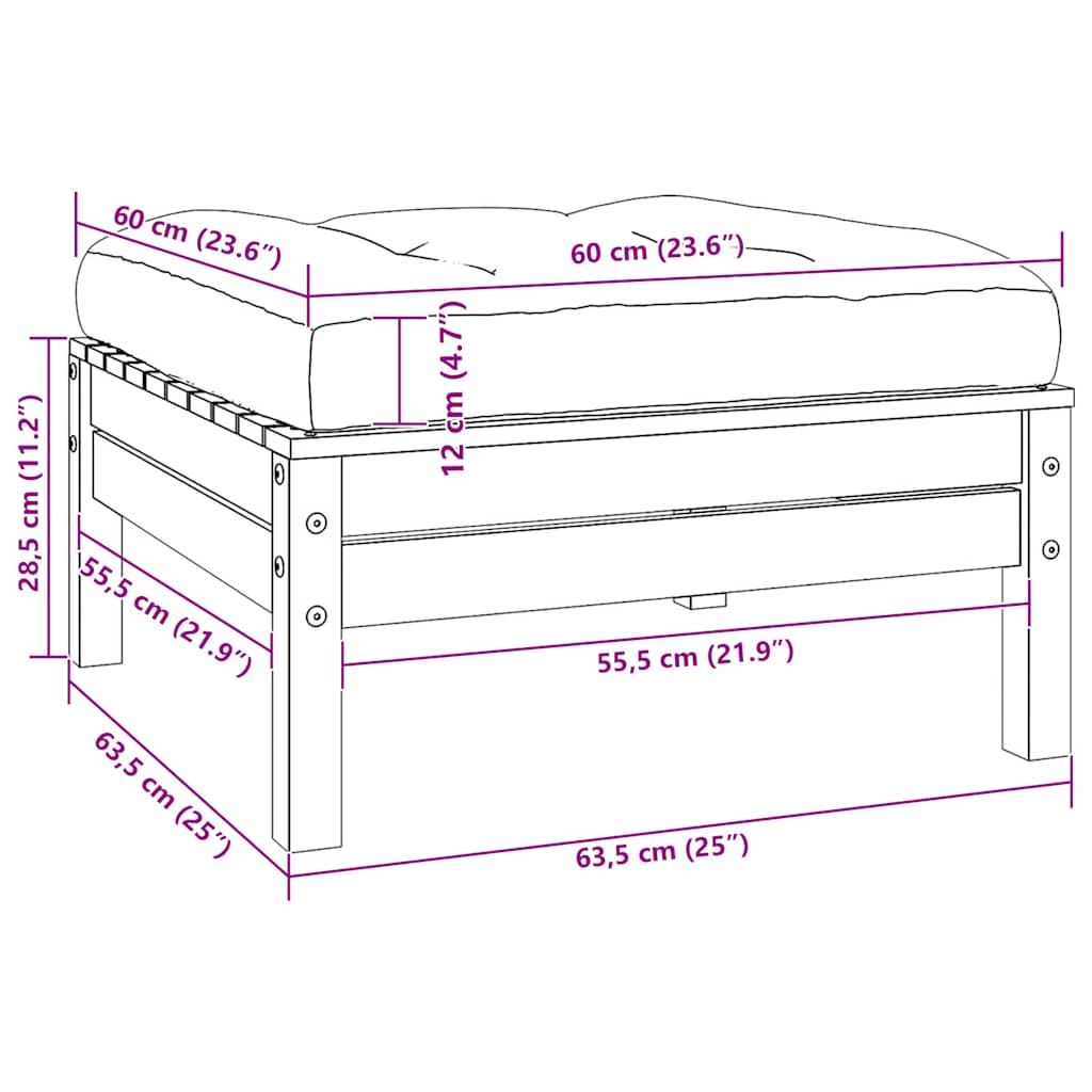 2-seater Garden Sofa Set of 2 Grey