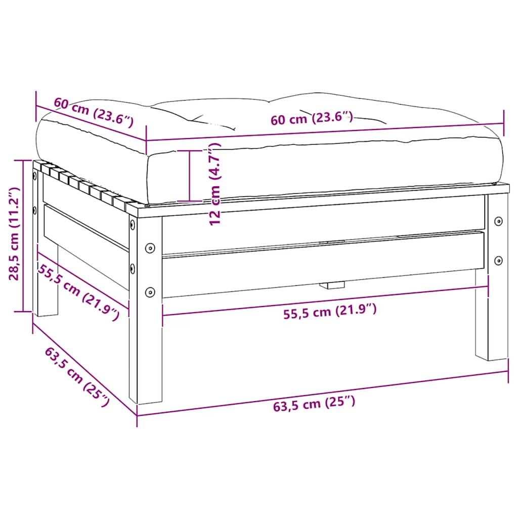 2-seater Garden Sofa Set of 2 White