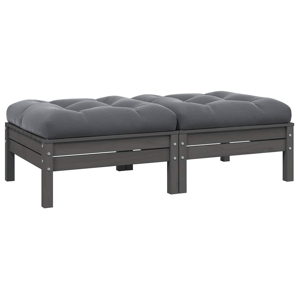 2-seater Garden Sofa Set of 2 Gray