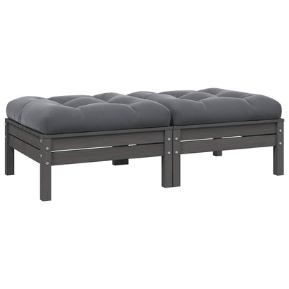 2-seater Garden Sofa Set of 2 Gray