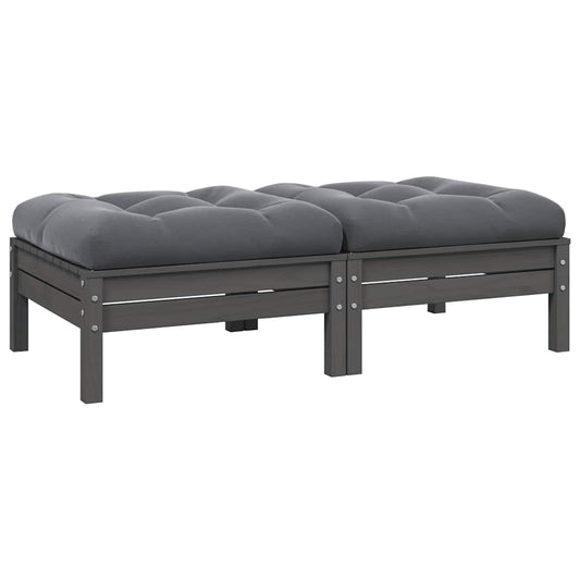 2-seater Garden Sofa Set of 2 Gray