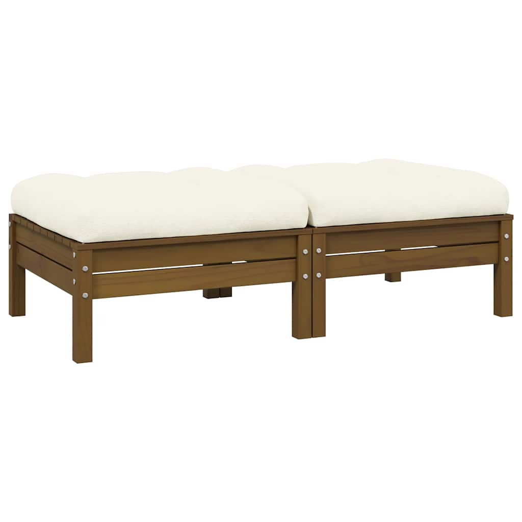 2-seater Garden Sofa Set of 2 Honey brown