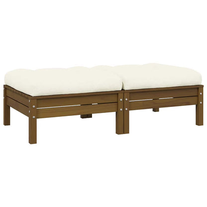 2-seater Garden Sofa Set of 2 Honey brown