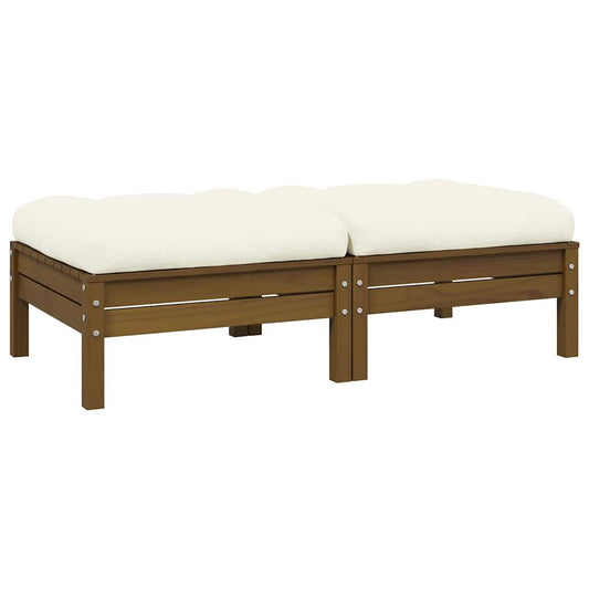 2-seater Garden Sofa Set of 2 Honey brown