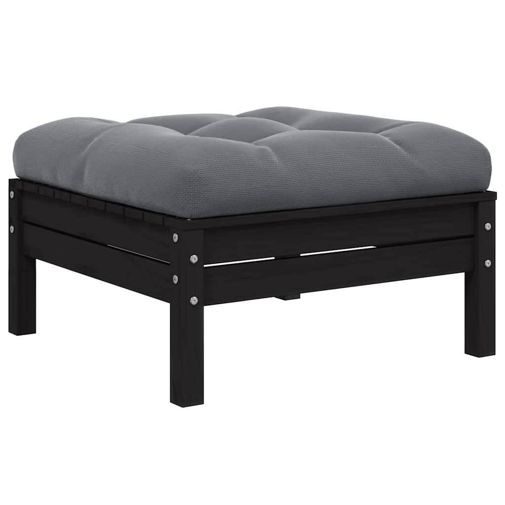 2-seater Garden Sofa Set of 2 Black