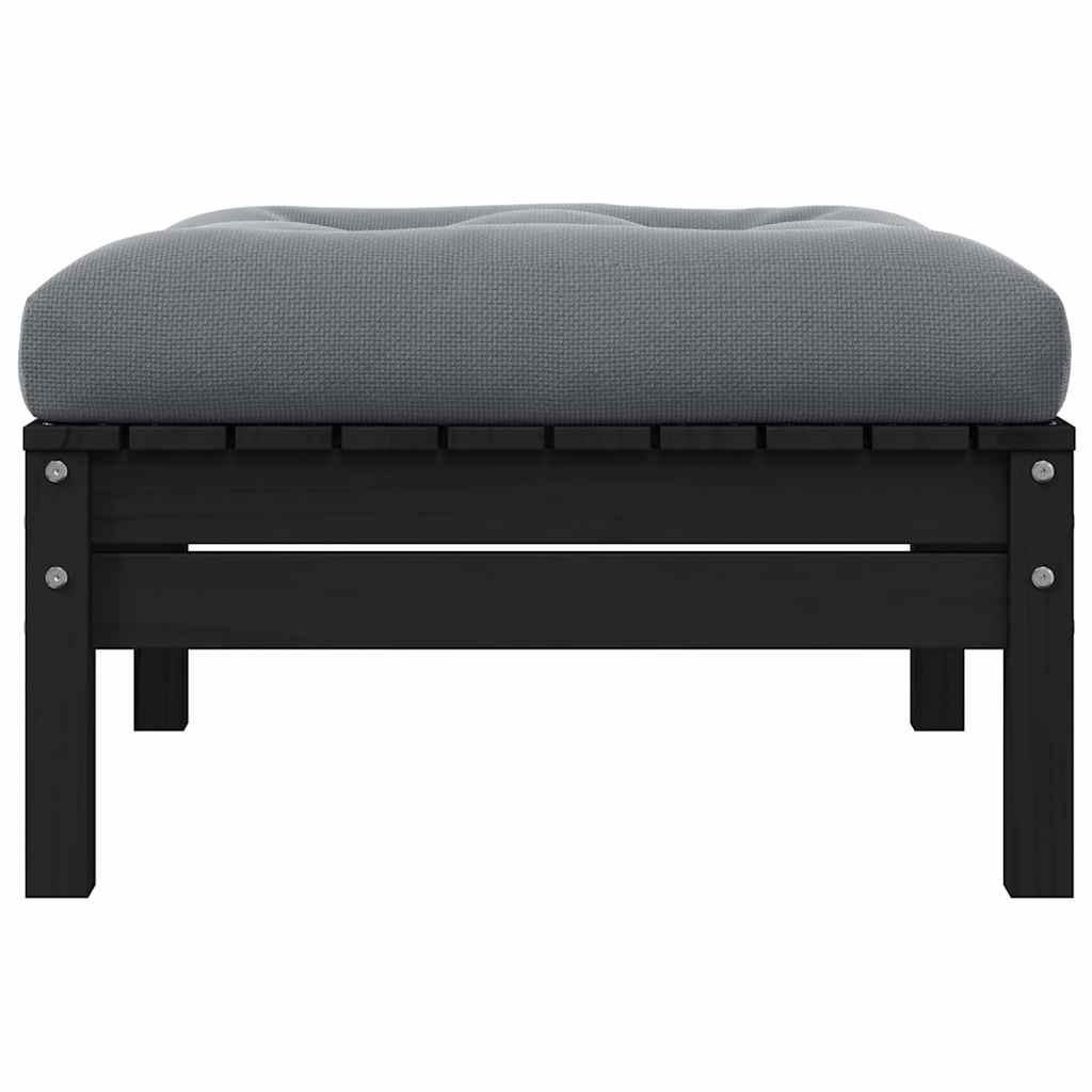 2-seater Garden Sofa Set of 2 Black