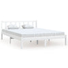 Bed Frame without Mattress White Solid Wood Double