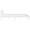 Bed Frame without Mattress White Solid Wood Double