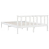 Bed Frame without Mattress White Solid Wood Double
