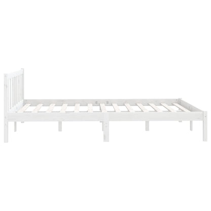 810063 vidaXL Bed Frame without Mattress White Solid Wood 140x190 cm