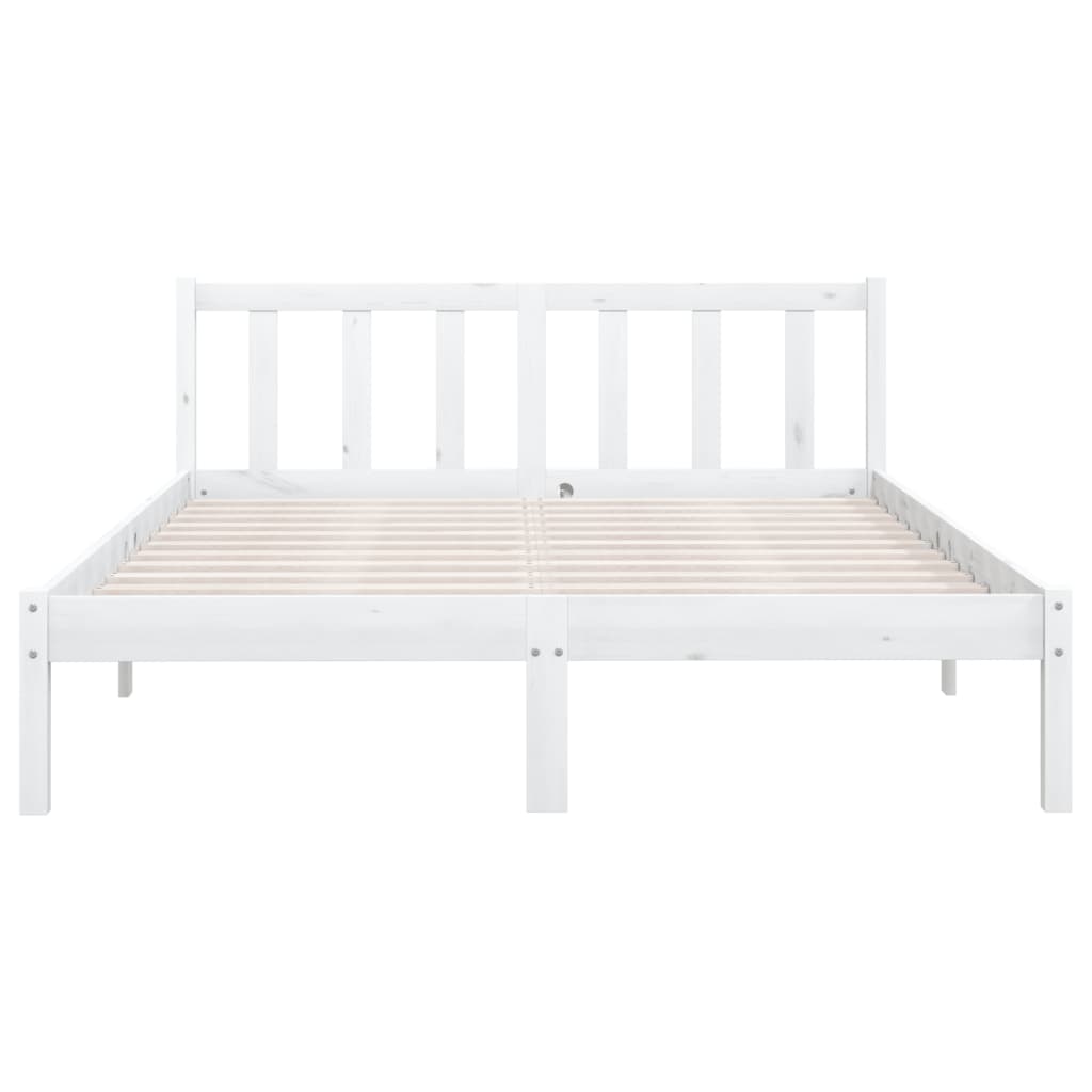 810078 vidaXL Bed Frame without Mattress White Solid Wood 120x200 cm