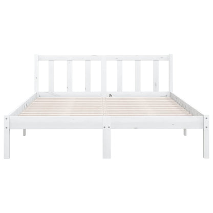 810078 vidaXL Bed Frame without Mattress White Solid Wood 120x200 cm