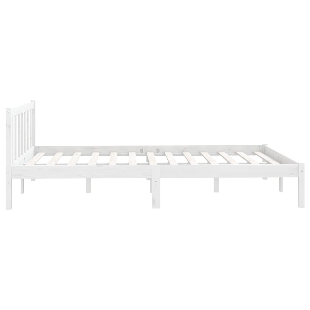 810078 vidaXL Bed Frame without Mattress White Solid Wood 120x200 cm