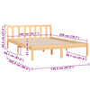 810082 vidaXL Bed Frame without Mattress Solid Wood 140x200 cm