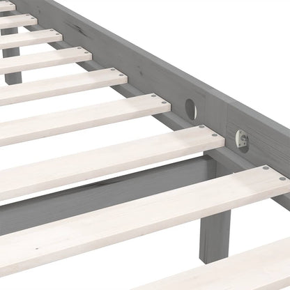 810104 vidaXL Bed Frame without Mattress Grey Solid Wood 200x200 cm
