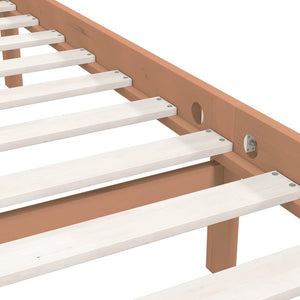 Bed Frame Honey Brown Solid Pinewood 200x200 cm