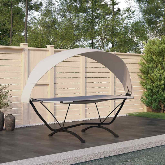 Outdoor Lounge Bed | Cream | Steel, Oxford Fabric | Large