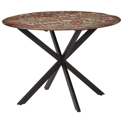 Dining Table Ø110x78 cm Solid Wood Reclaimed and Steel