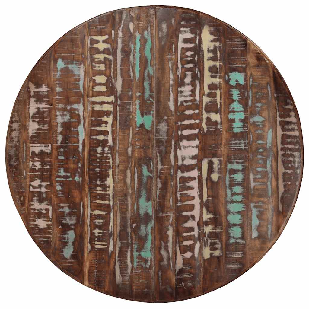 Dining Table Ø110x78 cm Solid Wood Reclaimed and Steel