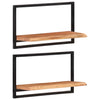 Wall Shelves 2 pcs 60x25x35 cm Solid Wood Acacia and Steel