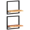 Wall Shelves 2 pcs 40x24x35 cm Solid Wood Acacia and Steel