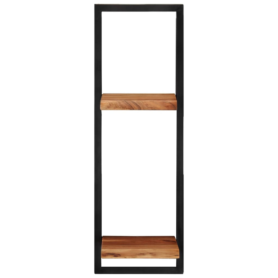 Wall Shelves 2 pcs 25x25x75 cm Solid Wood Acacia and Steel