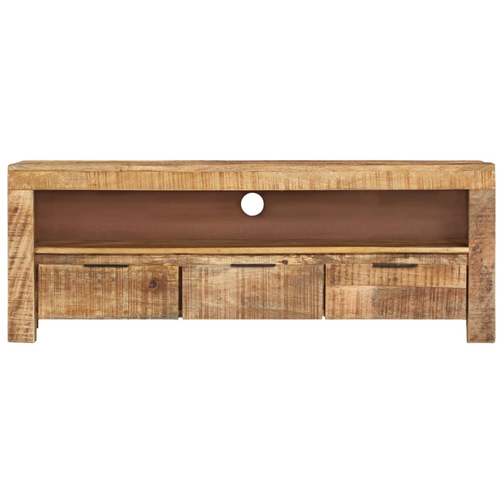 TV Cabinet 110x30x40 cm Rough Mango Wood