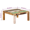 Coffee Table 31.5"x31.5"x15.7" Solid Reclaimed Wood