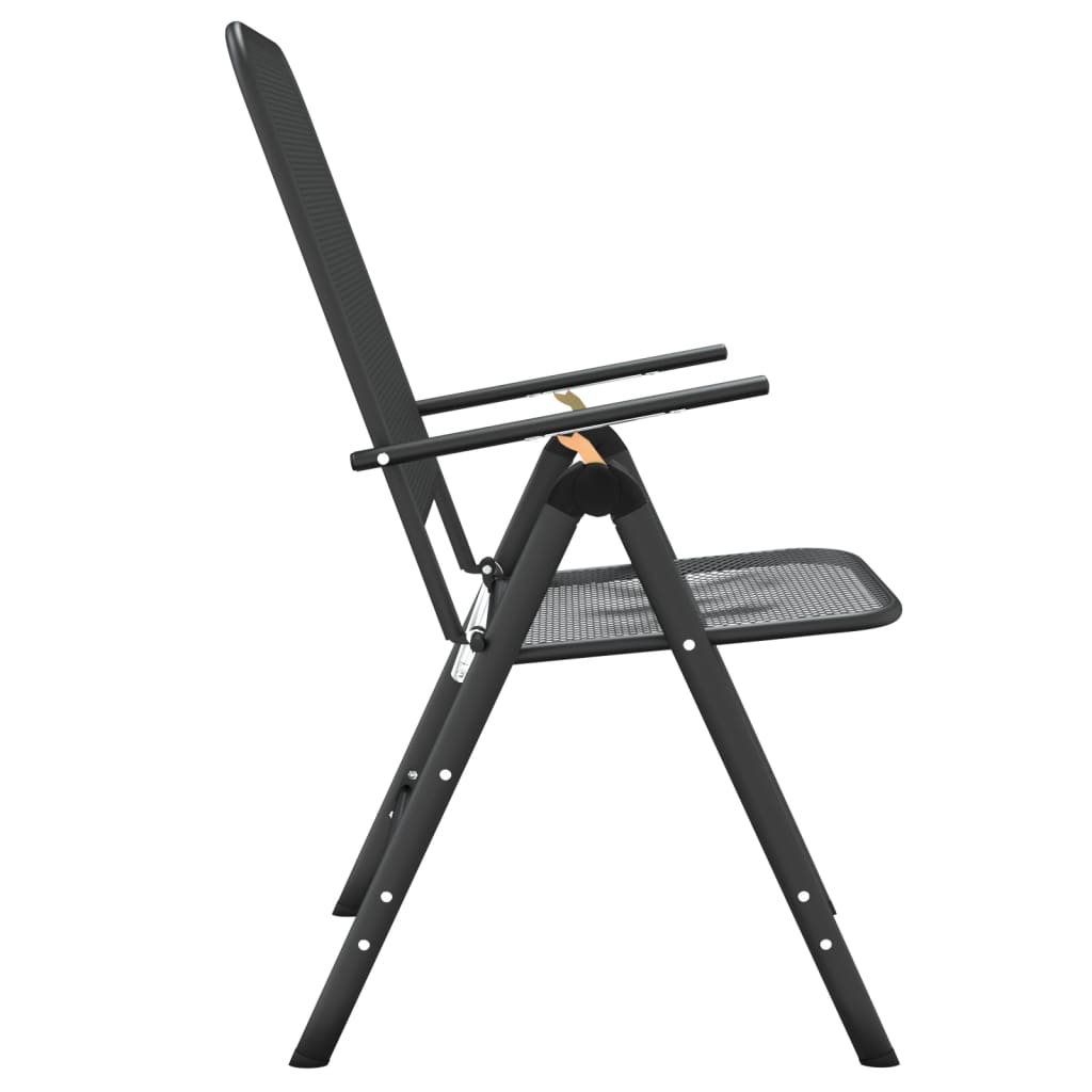 Folding Garden Chair Set of 2 Anthracite