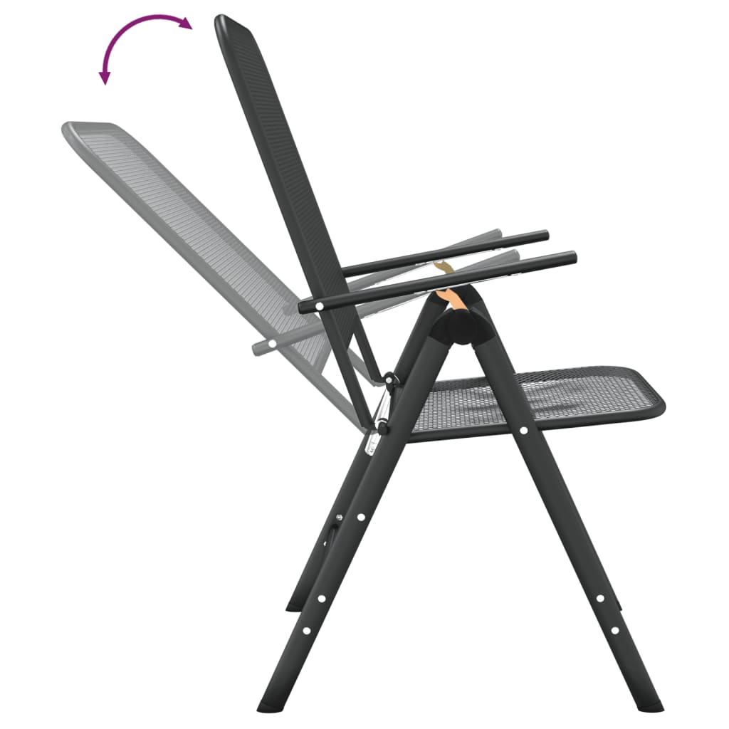 Folding Garden Chair Set of 2 Anthracite