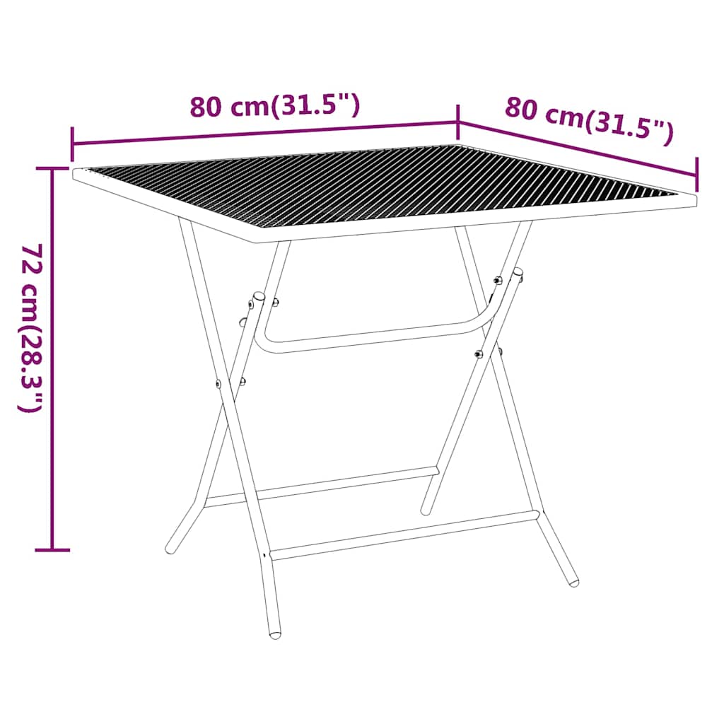 Patio Table 31.5"x31.5"x28.3" Expanded Metal Mesh Anthracite