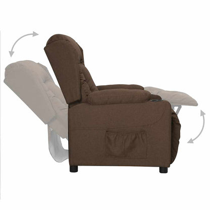 Recliner Chair Brown Fabric