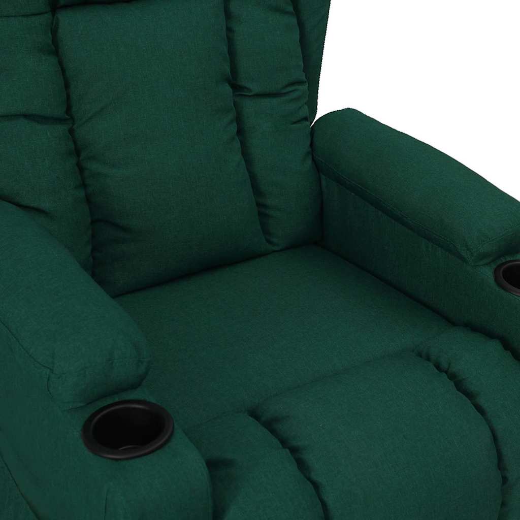 Recliner Chair Dark Green Fabric