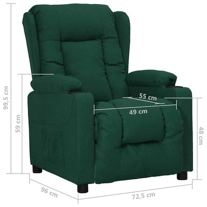 Recliner Chair Dark Green Fabric