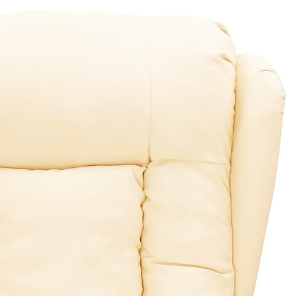 Recliner Chair Cream Faux Leather