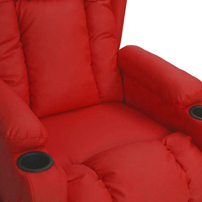 Recliner Chair Wine Red Faux Leather