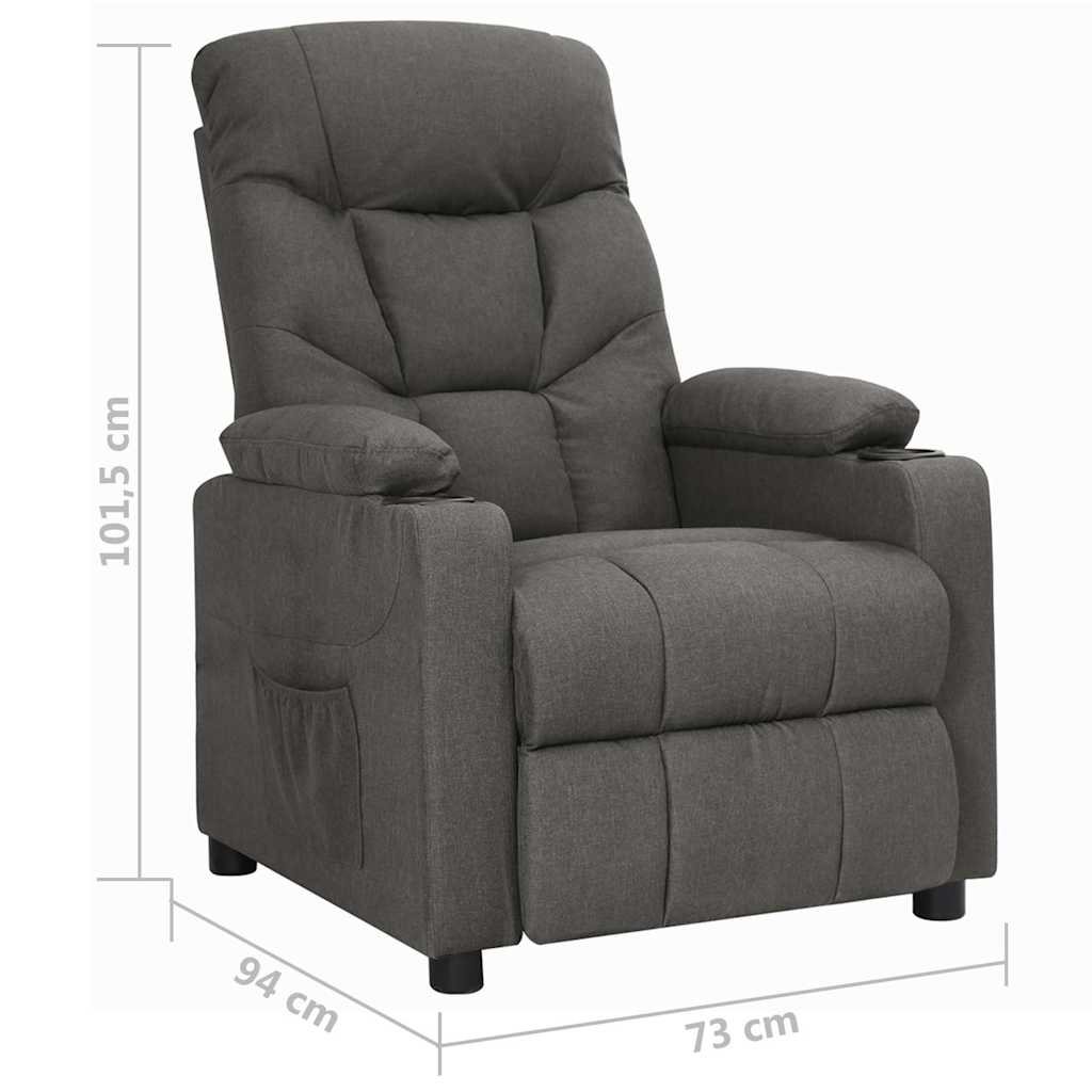 Recliner Chair Dark Grey Fabric