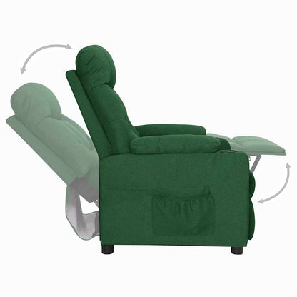 Recliner Chair Dark Green Fabric