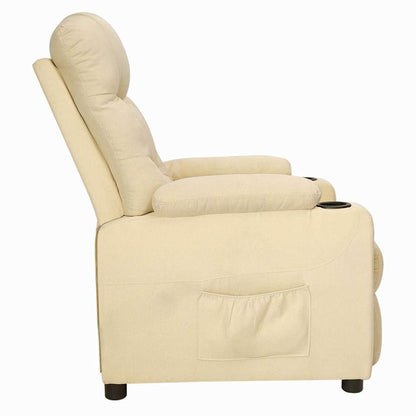 Recliner Chair Cream Fabric